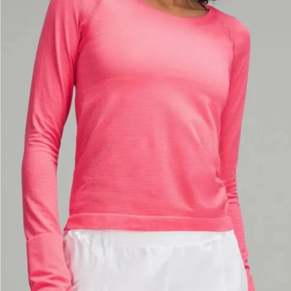 Lululemon Athletica Glaze Pink Swiftly Tech Long Sleeve Shirt 2.0 Hip Length - Picture 2 of 5